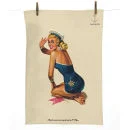 Pin Up Tea Towel with Vintage Graphic