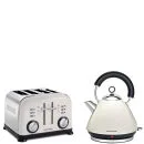 Morphy Richards 4 Slice Accents Toaster - White and Accents Traditional Kettle - White