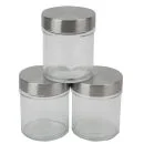 Hell's Kitchen Storage Set 3 Piece Screw Top Glass Canisters