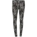 2nd One Women's Lace Effect Embroidery Jeans - Black/White