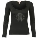 Roberto Cavalli Women's Diamante Long Sleeve T-Shirt - Black