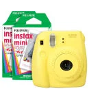 Fujifilm Instax Mini 8 Instant Photo Camera Bundle with 40 Photo Film Pack - Yellow