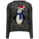 Love Knitwear Women's Bobble Hat Penguin Christmas Jumper - Multi