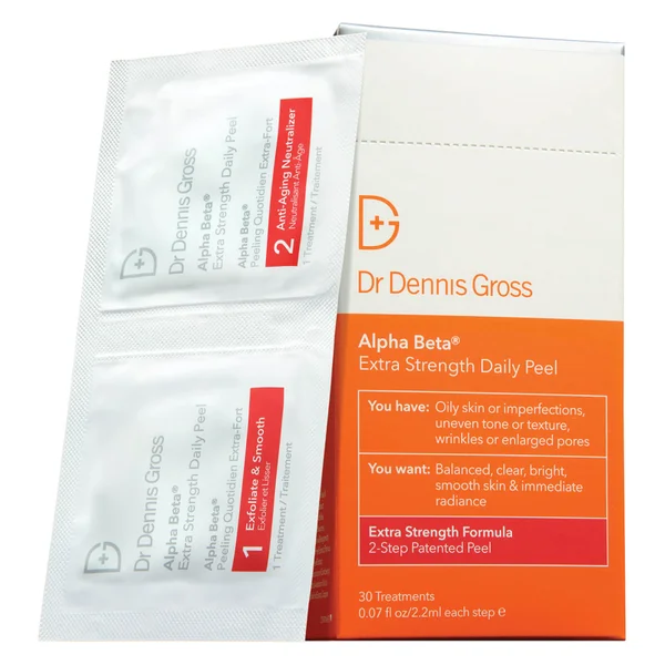 مقشر ألفا بيتا اليومي فائق القوة من Dr Dennis Gross Skincare (حزمة من 30)