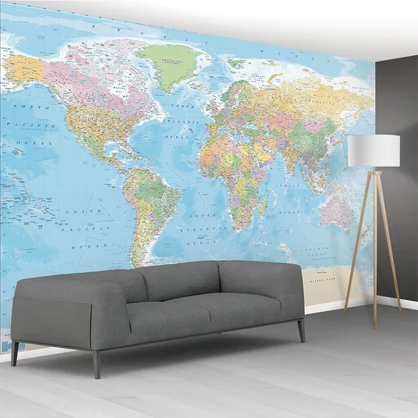 1 Wall World Map Wall Mural