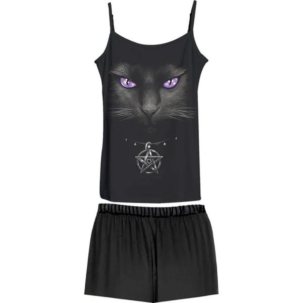 Spiral Women's BRIGHT EYES 4 Piece Gothic Pyjama Set