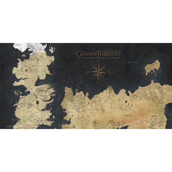 Game of Thrones Glass Poster - Westeros Map (50 x 25cm)