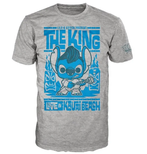 Disney Lilo And Stitch Elvis Stitch Pop! T-Shirt - Grey