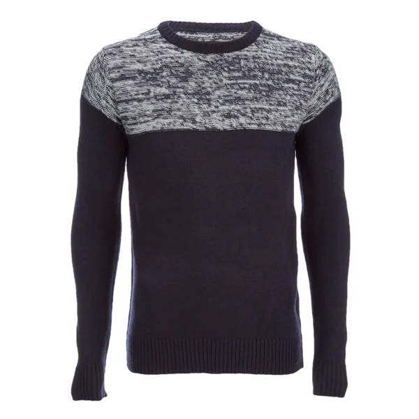 Brave Soul Men's Roland Marl Panel Jumper - Navy