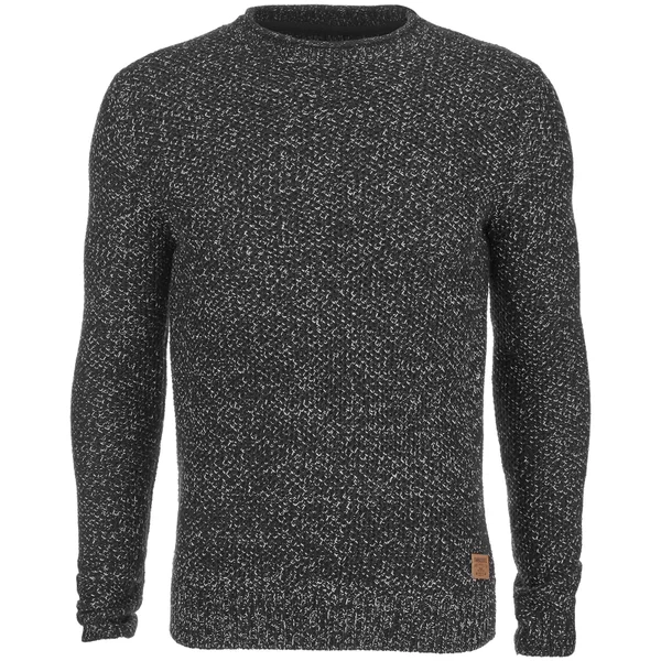 Threadbare Men's Potter Twist Yarn Fisherman Jumper - Black/White
