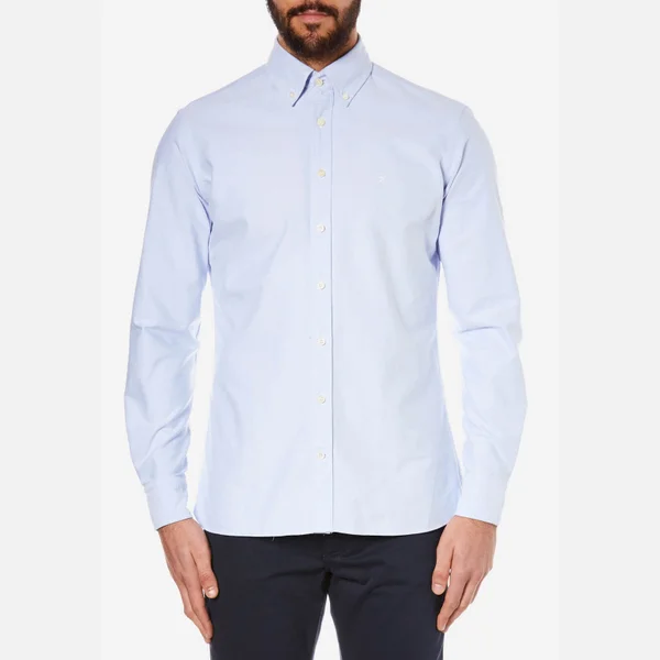 Hackett London Men's Slim Washed Oxford Long Sleeve Shirt - Sky
