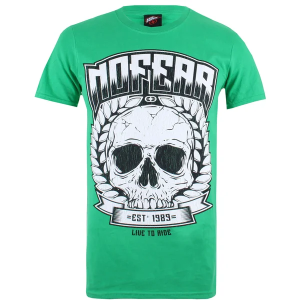 No Fear Men's Skull Wreath T-Shirt - Kelly Green