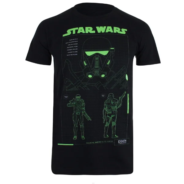 Star Wars Rogue One Men's Death Trooper Schematic T-Shirt - Black