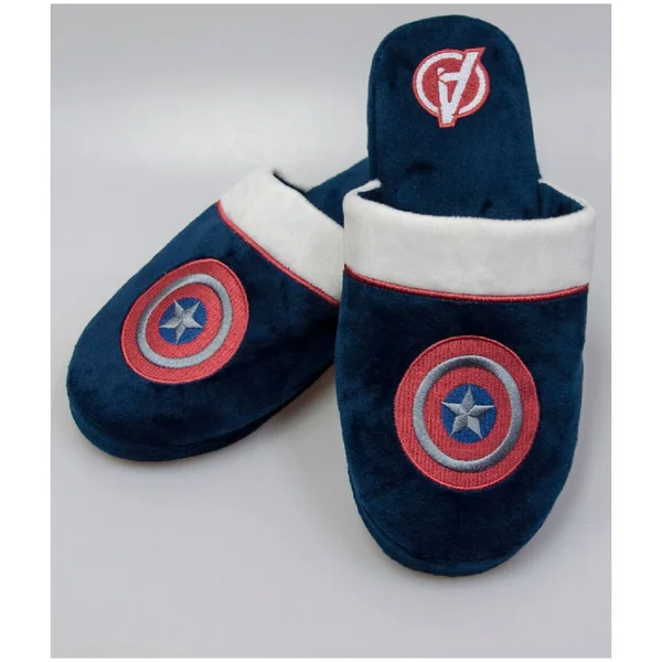 Marvel Men's Captain America Mule Slippers - Navy - UK 8-10