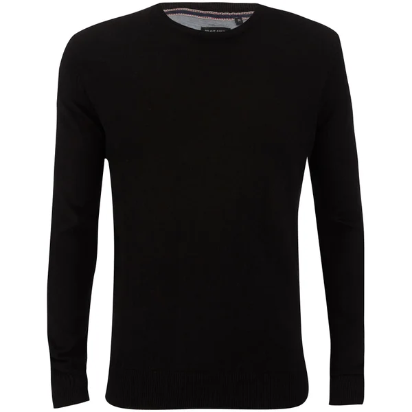 Brave Soul Men's Parse Supersoft Crew Neck Jumper - Black