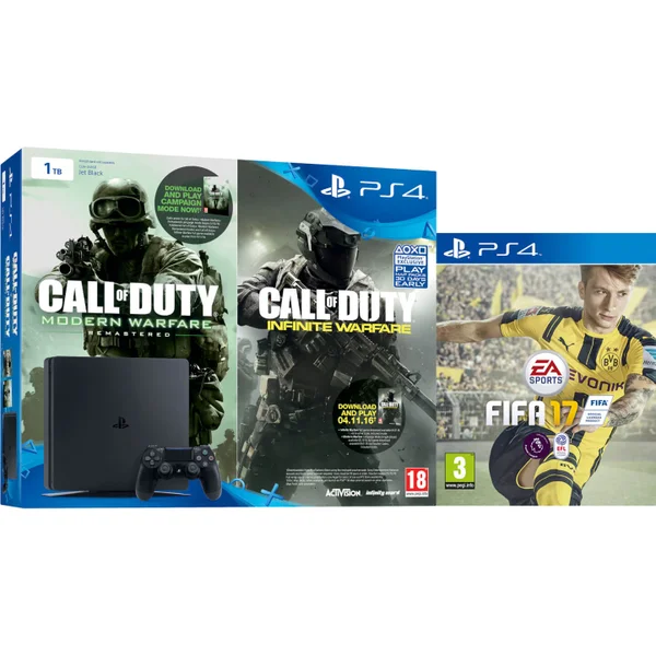 PlayStation 4 Slim 1TB with Call of Duty: Infinite Warfare & Modern Warfare Remastered and FIFA 17