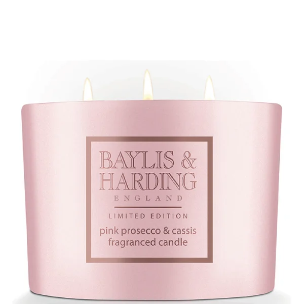 Baylis & Harding Pink Prosecco & Cassis 3 Wick Candle