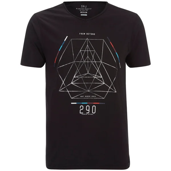 Smith & Jones Men's Byzantine Asymmetric T-Shirt - Black