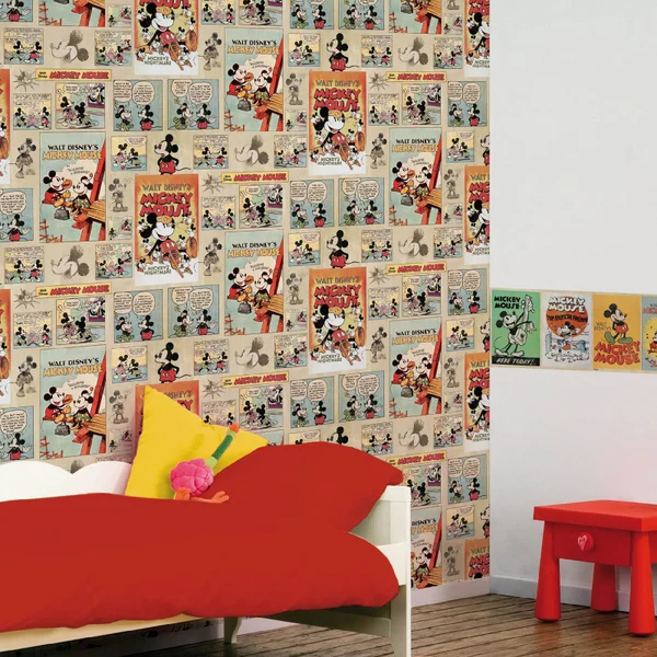 Disney Mickey Vintage Episode Newspaper Comic Multi Wallpaper