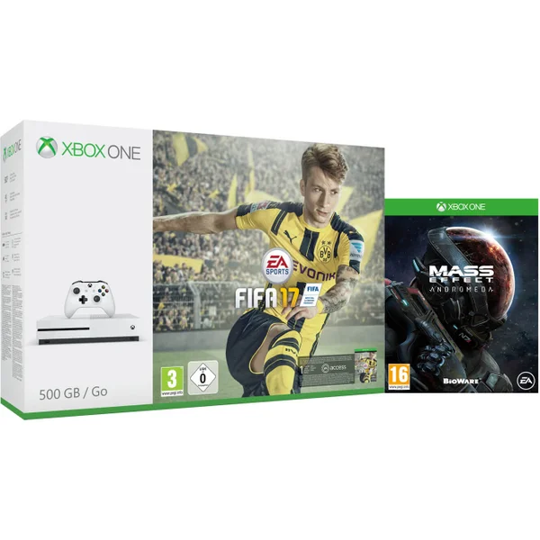 Xbox One S 500GB Console - Includes FIFA 17 & Mass Effect Andromeda