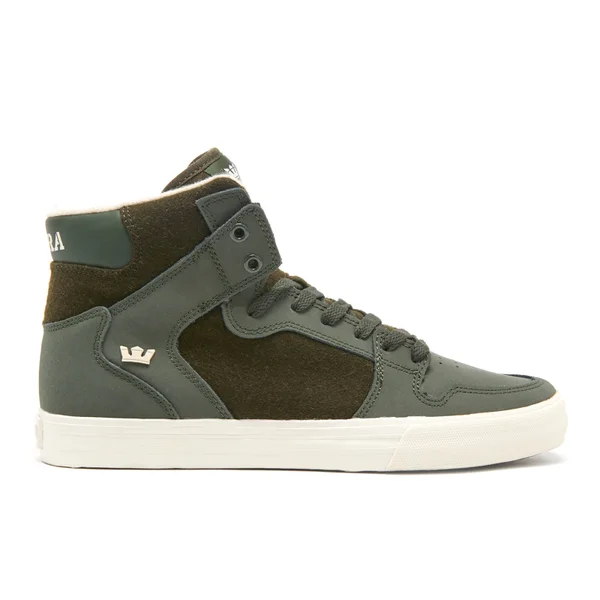 Supra Men's Vaider High Top Trainers - Dark Olive/White
