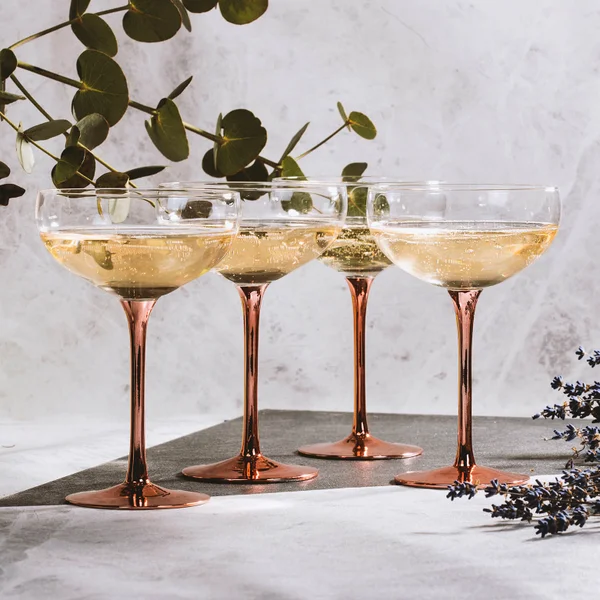 Soiree Vintage Champagne Saucer Set - Copper