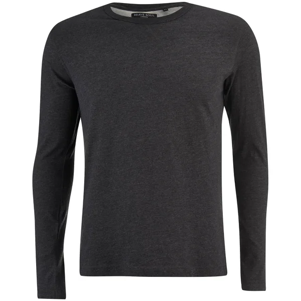 Brave Soul Men's Prague Long Sleeve Top - Charcoal