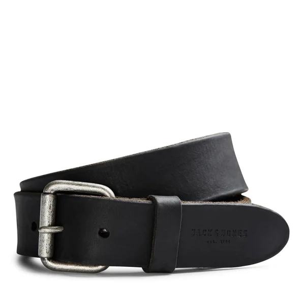 Jack & Jones Men's Jakob Leather Belt - Black