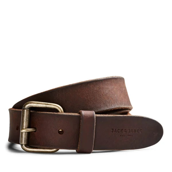 Jack & Jones Men's Jakob Leather Belt - Black Coffee