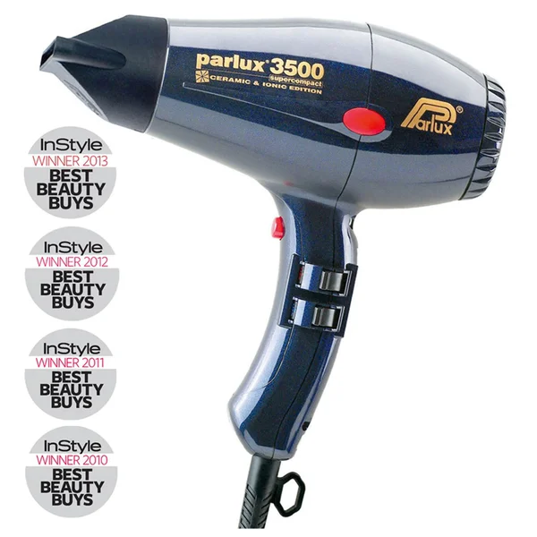 Parlux 3500 Supercompact Ionic And Ceramic Hair Dryer - Blue