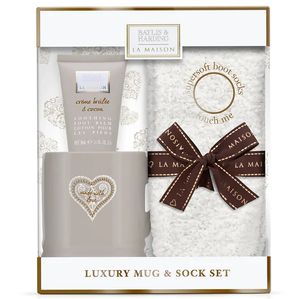 Baylis & Harding La Maison Creme Brulee and Cocoa Luxury Mug Set
