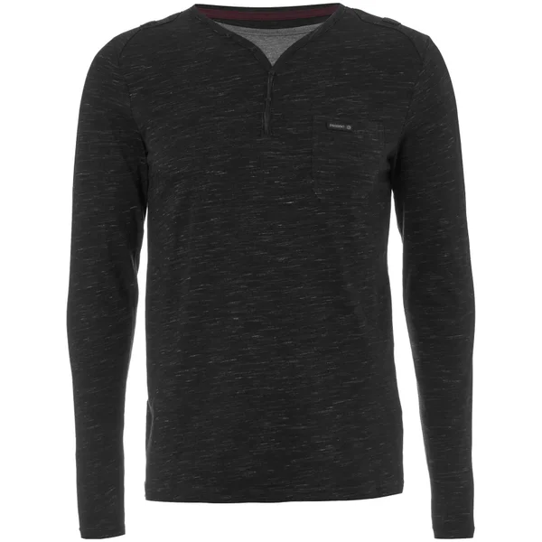 Dissident Men's Helter Mock Layered Long Sleeve Top - Black