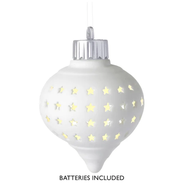 Parlane LED Porcelain Hanging Decoration - White Star