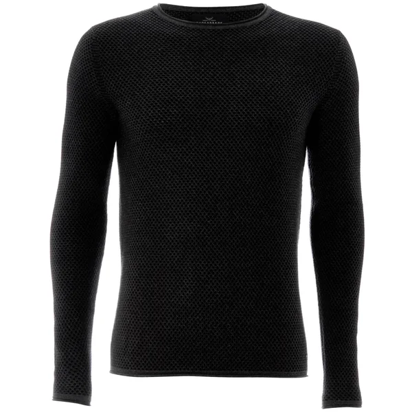 Threadbare Men's Barnes Textured Crew Neck Jumper - Charcoal Marl