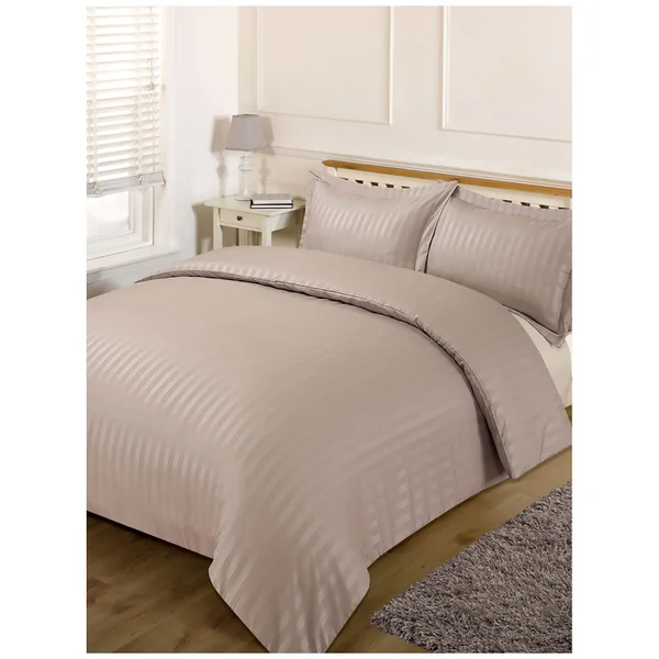 Brentfords Satin Stripe Duvet Set - Mink