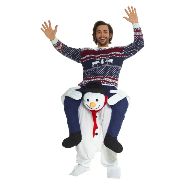 Morphsuits Adult Snowman Piggyback Costume - White