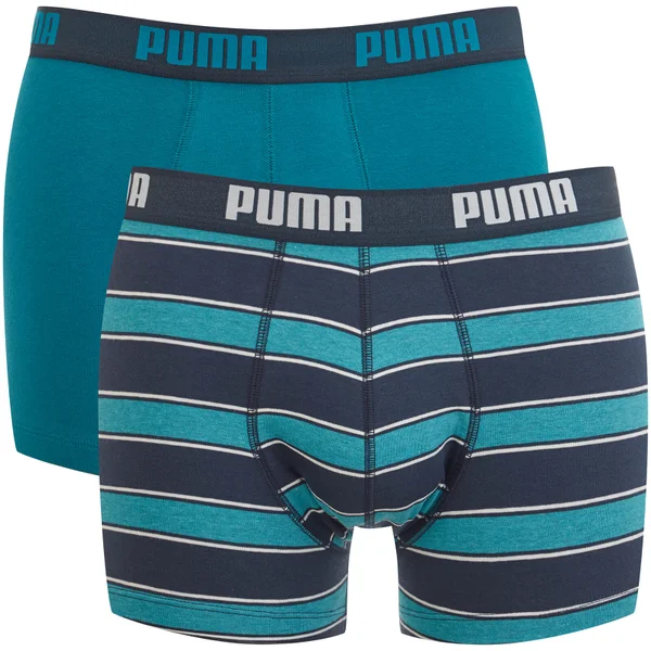 Puma Men's 2 Pack Rugby Stripe Boxers - Ocean Depths