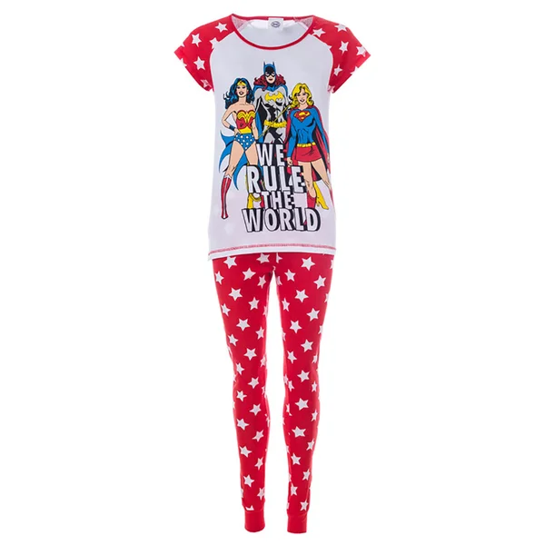 DC Comics Women's Superheroes Pyjamas - Red