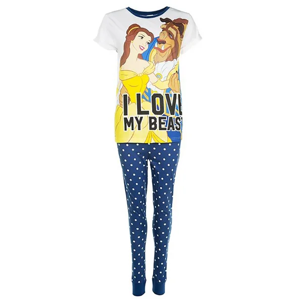 Disney Women's Beauty and the Beast Pyjamas - White