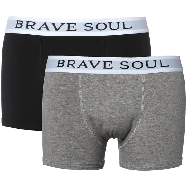 Brave Soul Men's Ali 2-Pack Boxers - Black/Grey