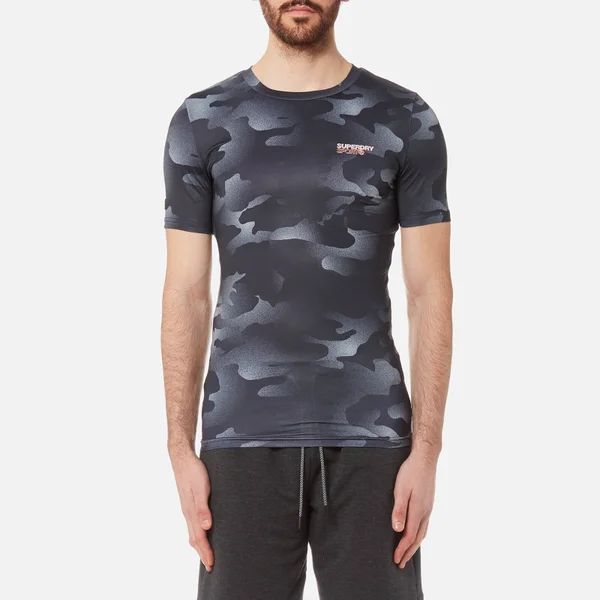 Superdry Sport Men's Athletic Dissolve Camo T-Shirt - Grey Black Dissolve Camo