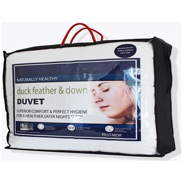 Restmor Duck Feather and Down 13.5 Tog Duvet - White