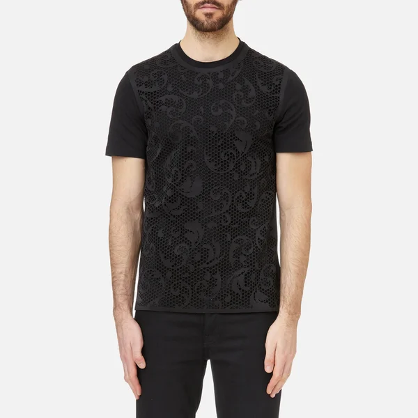 Versace Collection Men's Mesh Detail T-Shirt - Nero