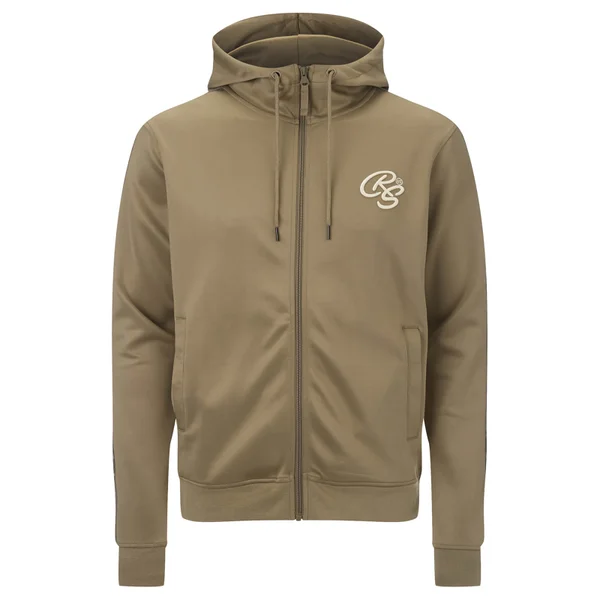 Crosshatch Men's Montanas Tricot Zip Through Hoody - Timber Wolf