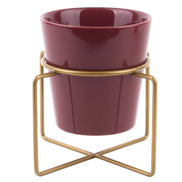 PT Ceramic Coy Plant Pot - Burgundy Red
