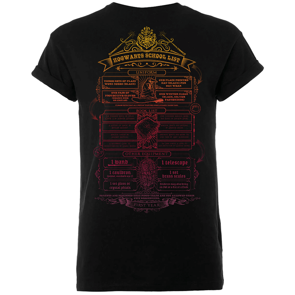 Harry Potter Hogwarts School List Männer T-Shirt - Schwarz
