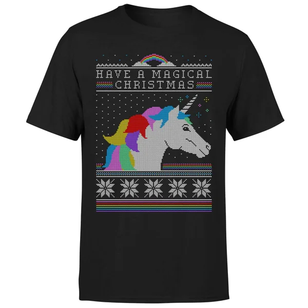 Have a magical Christmas Fair isle T-Shirt - Black