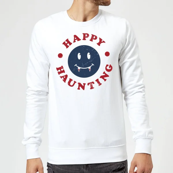 Happy Haunting Fang Sweatshirt - White