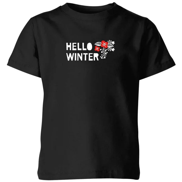 Hello Winter Kids' T-Shirt - Black