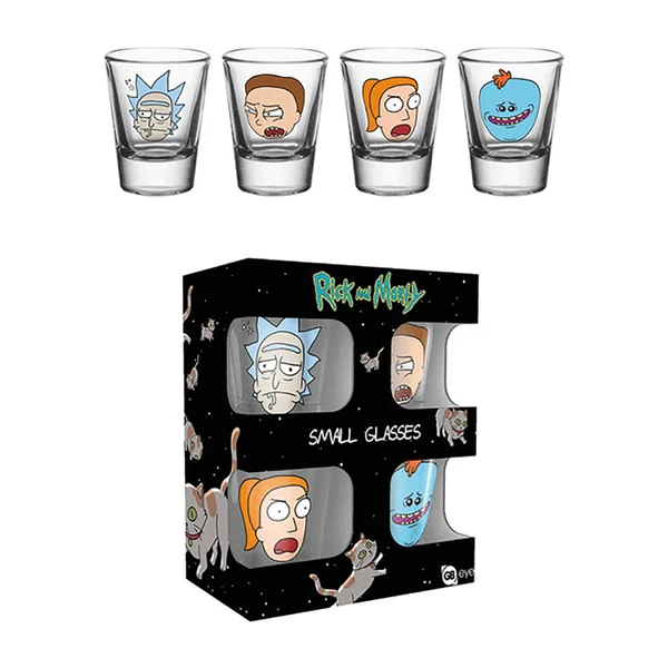 Rick and Morty Faces Shot Glasses